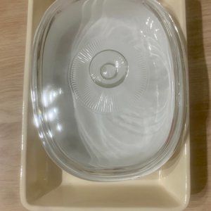 Corningware French White 1.5 Quart Oval Casserole with Glass Lid